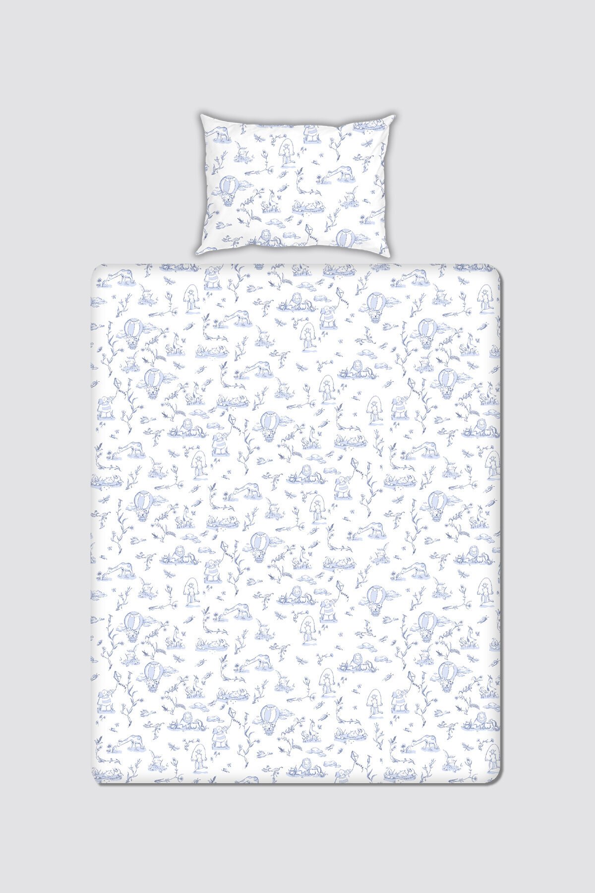 Bebek/Çocuk Çarşaf Seti - Toile De Jouy / Mavi