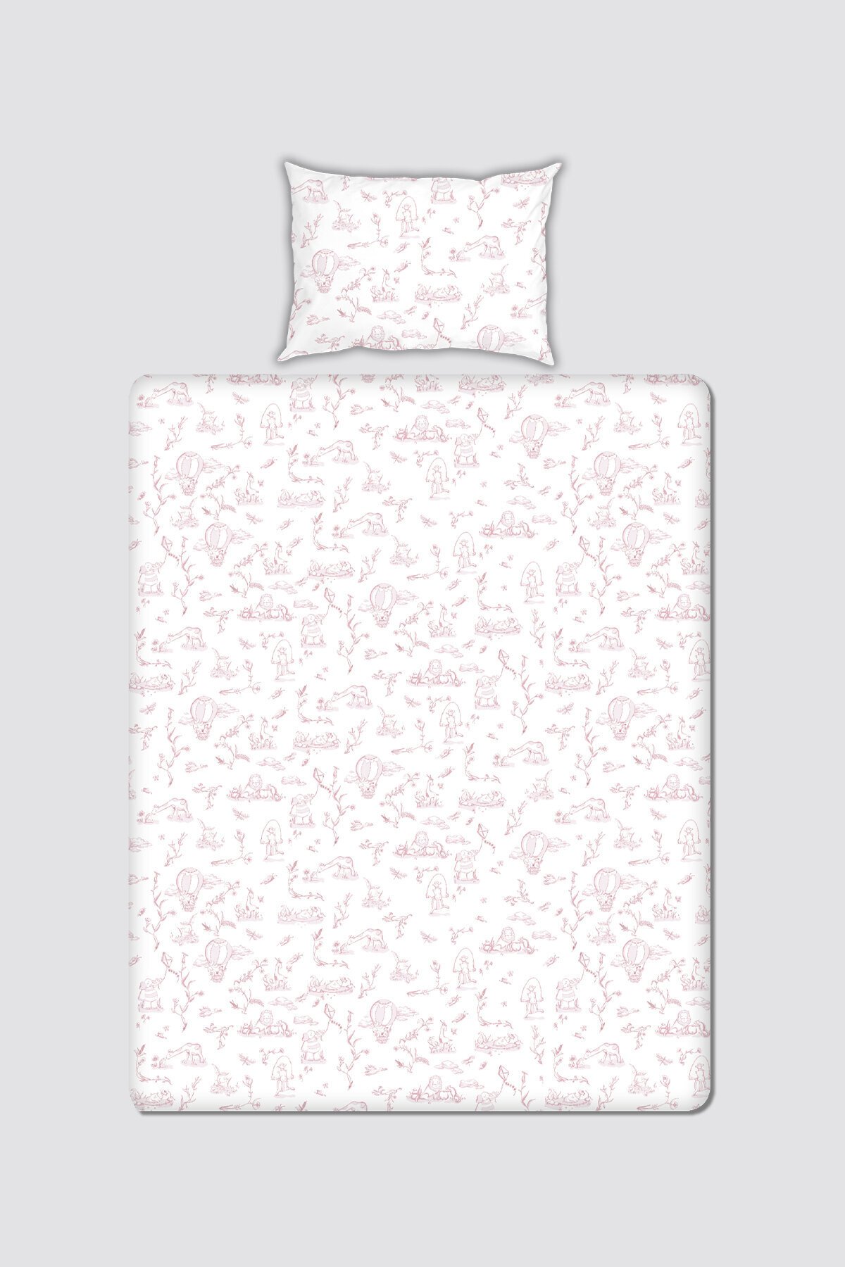 Bebek/Çocuk Çarşaf Seti - Toile De Jouy / Pembe
