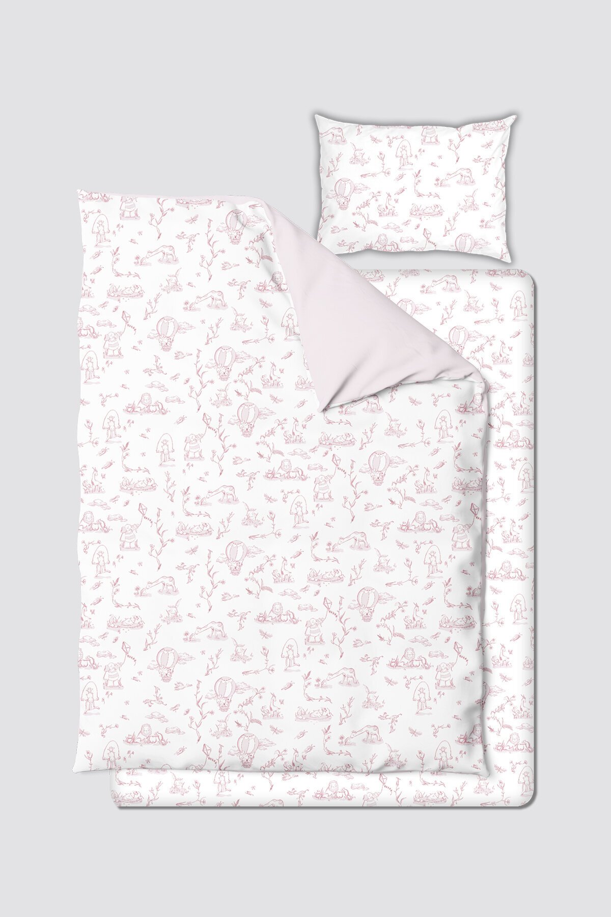 Bebek/Çocuk Nevresim Takımı - Toile De Jouy / Pembe