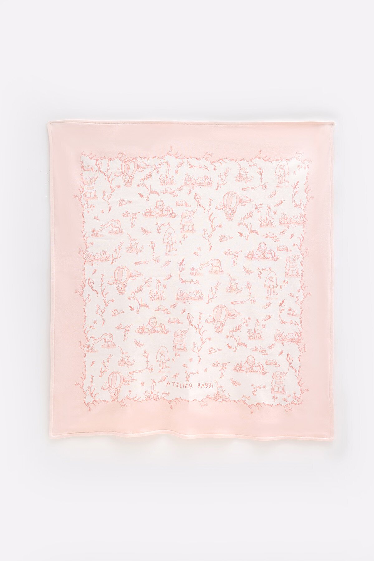 Çift Taraflı Bebek Battaniyesi - Toile De Jouy / Pembe