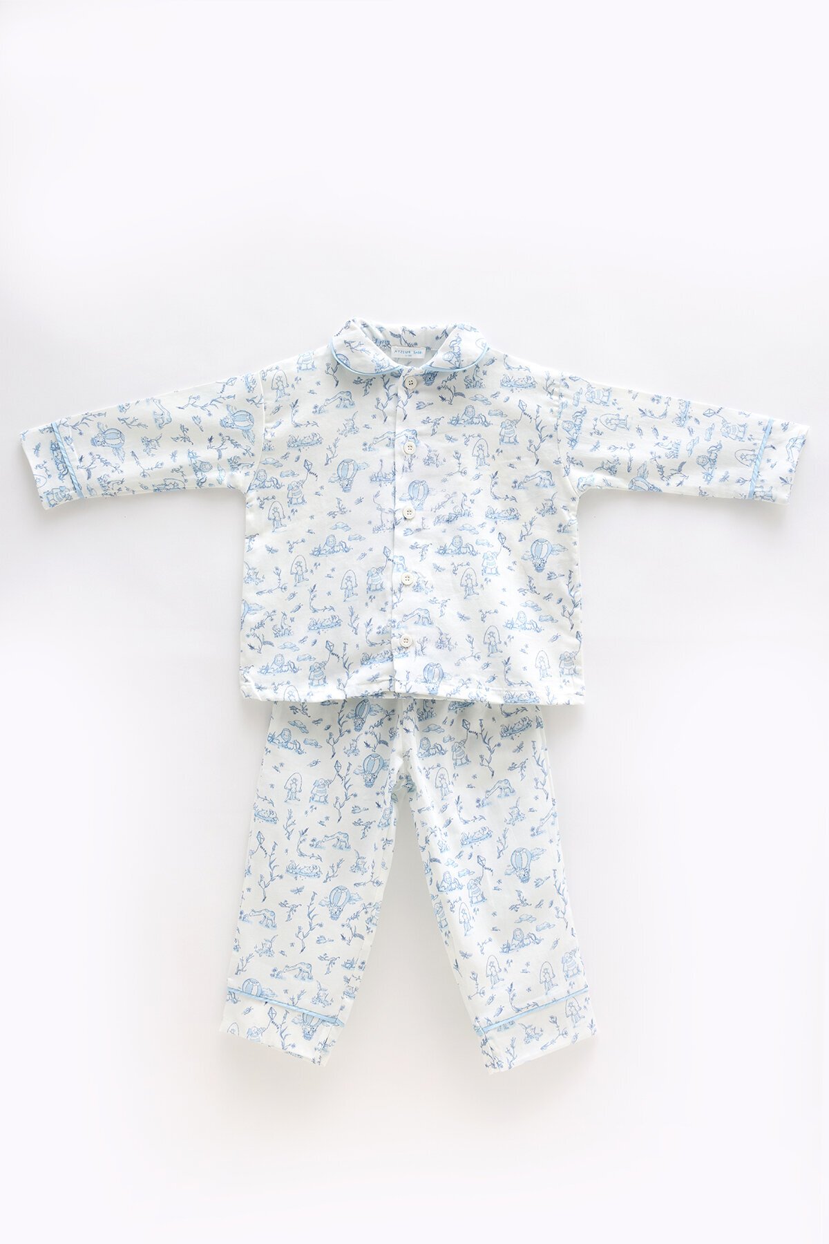 Pijama Takımı - Toile De Jouy / Mavi