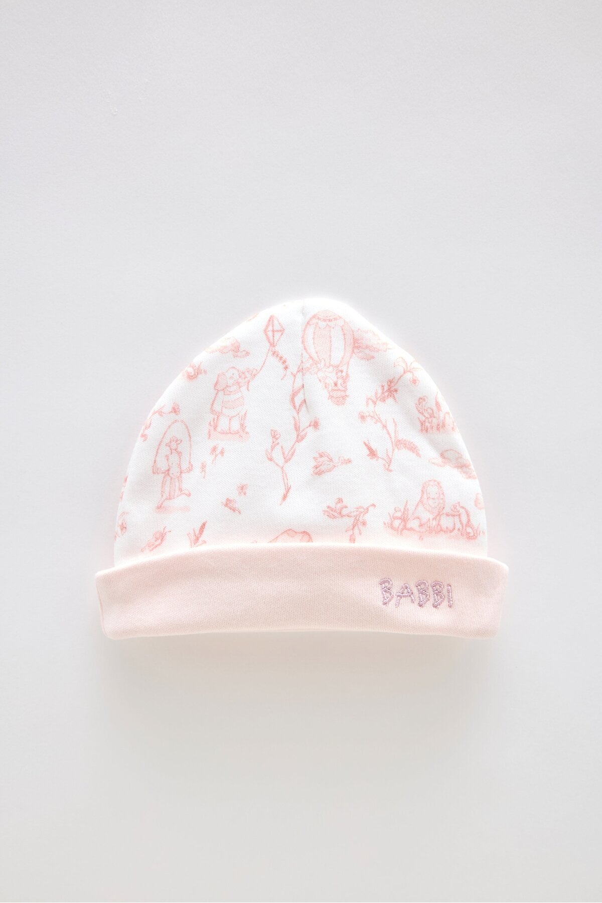 Yenidoğan Şapka - Toile De Jouy / Pembe