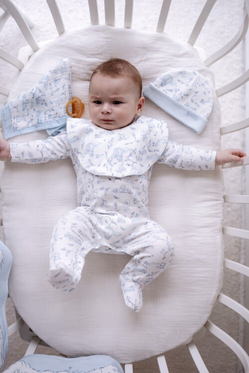 5'li Yenidoğan Seti - Toile De Jouy / Mavi