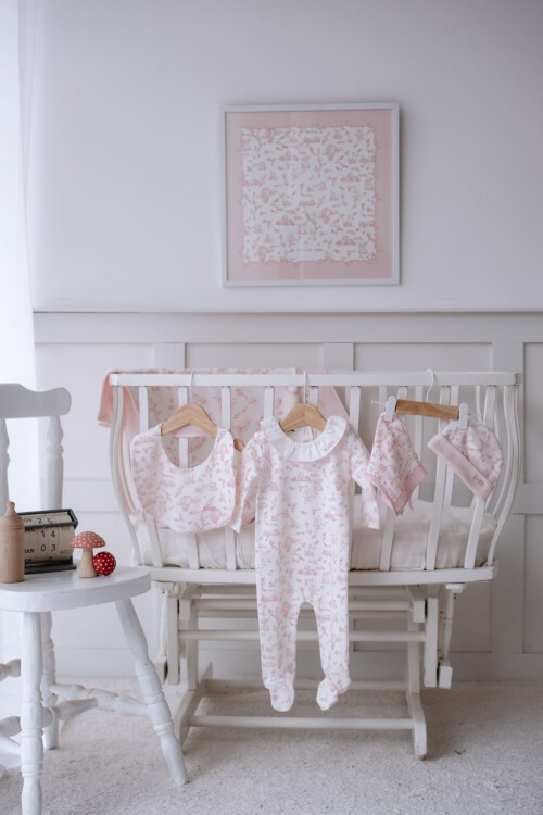 5'Li Yenidoğan Seti - Toile De Jouy / Pembe