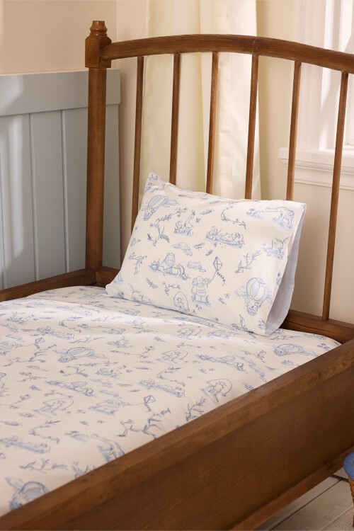 Bebek/Çocuk Çarşaf Seti - Toile De Jouy / Mavi