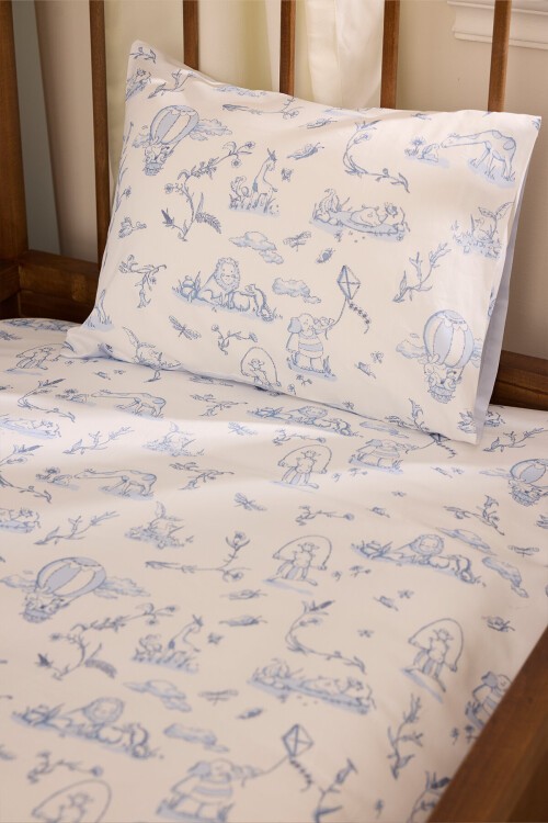 Bebek/Çocuk Çarşaf Seti - Toile De Jouy / Mavi
