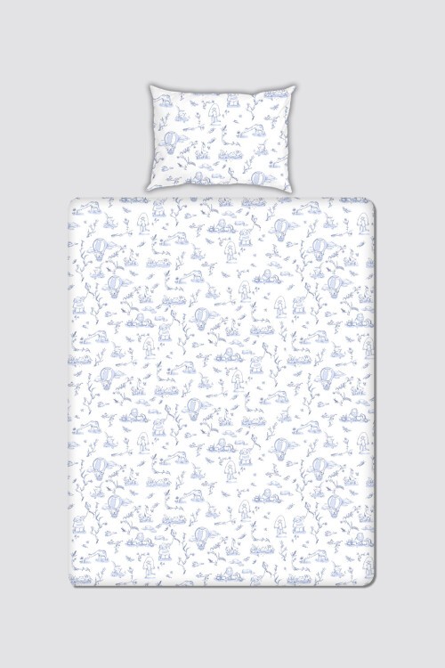 Bebek/Çocuk Çarşaf Seti - Toile De Jouy / Mavi