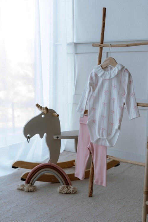 Body & Pantolon Seti - Kurdele / Pembe
