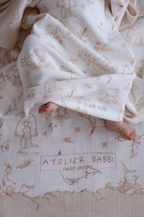 Çift Taraflı Bebek Battaniyesi - Toile De Jouy / Bej