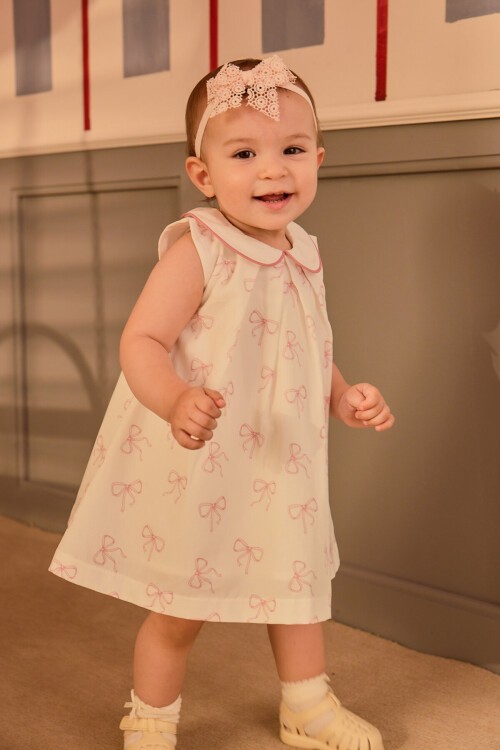 Kız Bebek Elbisesi - Kurdele / Pembe