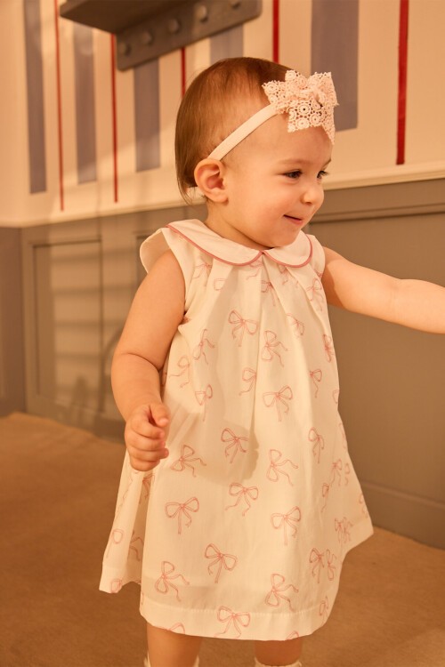 Kız Bebek Elbisesi - Kurdele / Pembe