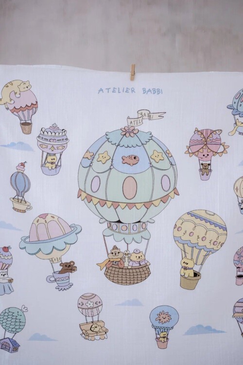 Müslin Bebek Örtüsü Ve 3’Lü Ağız Bezi Seti - Kapadokya