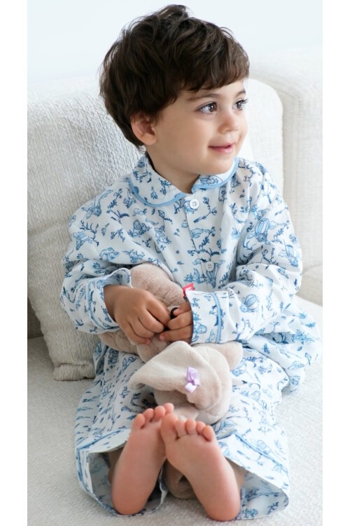 Pijama Takımı - Toile De Jouy / Mavi