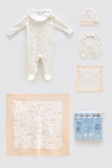 5Li Yenidoğan Seti - Toile De Jouy / Bej