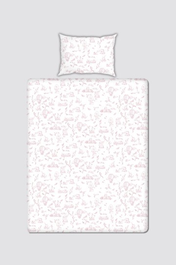 Bebek/Çocuk Çarşaf Seti - Toile De Jouy / Pembe