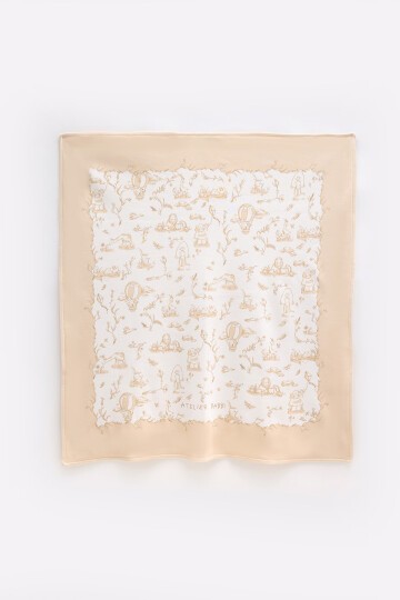 Çift Taraflı Bebek Battaniyesi - Toile De Jouy / Bej
