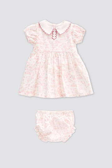 Kız Bebek Elbisesi - Toile De Jouy / Pembe