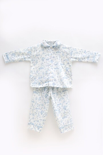Pijama Takımı - Toile De Jouy / Mavi