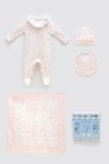 4Lü Yenidoğan Seti - Toile De Jouy / Pembe