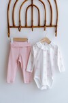 Body & Pantolon Seti - Kurdele / Pembe