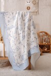 Çift Katlı Müslin Bebek Örtüsü - Toile De Jouy / Mavi