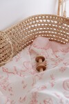 Çift Katlı Müslin Bebek Örtüsü - Toile De Jouy / Pembe