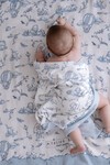 Çift Taraflı Bebek Battaniyesi - Toile De Jouy / Mavi