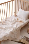 Müslin Bebek Örtüsü Ve 3’Lü Ağız Bezi Seti - Toile De Jouy / Bej